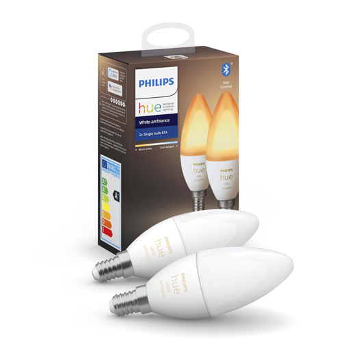 Philips Hue E14 Lamp White Ambiance Duopack 5W