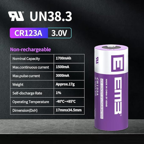 EEMB Cr123a Batterij 5 Stuks