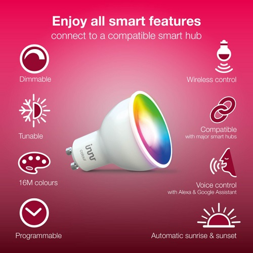 Homey Bridge + Innr LED Spot GU10 Colour 2-pack slimme lamp