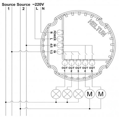 Heltun 5-Voudige Touchschakelaar Z-Wave Plus Zilver