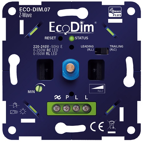 EcoDim Draaidimmer Z-wave Plus voorzijde