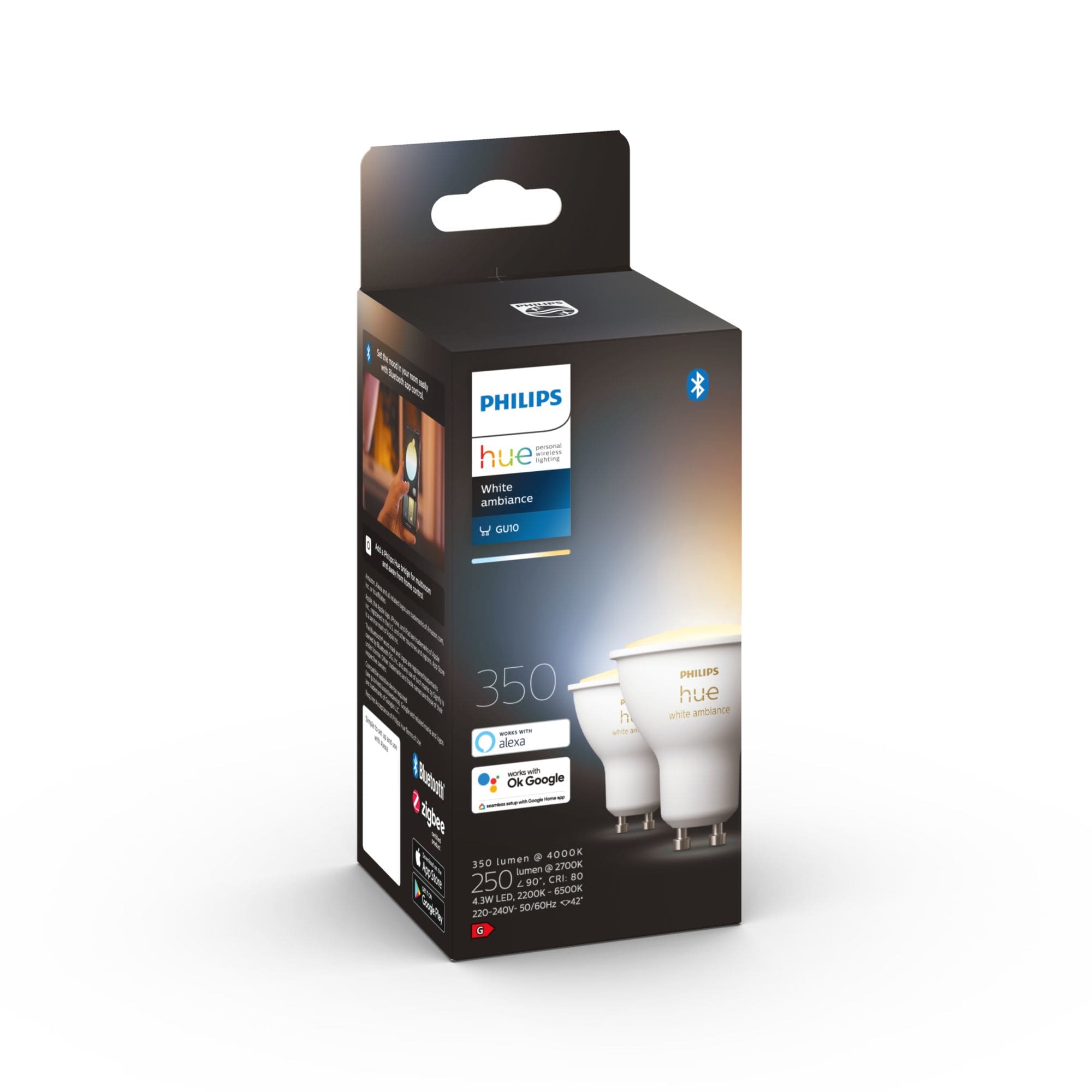 Philips Hue GU10 Spot White Ambiance Duo Pack Perfect Fit 4.3W