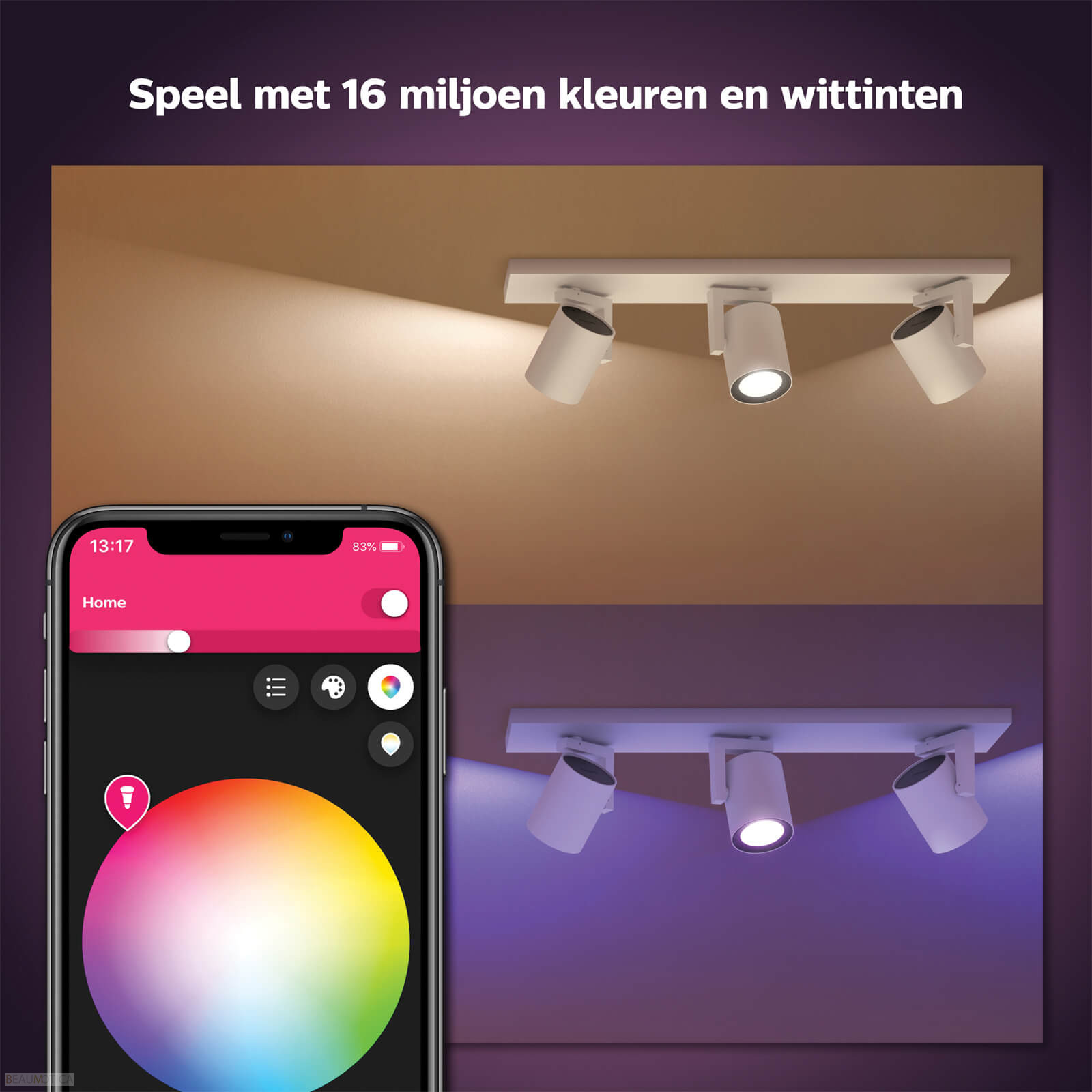 Philips Hue GU10 Argenta White Color Ambiance Opbouwspot 3-spots Wit