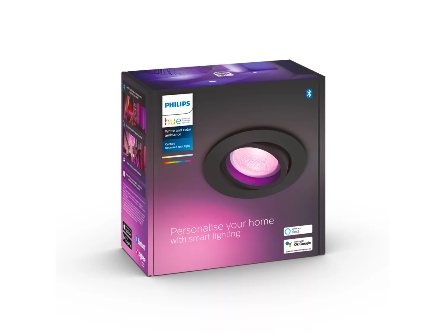 Philips Hue Centura Rond Inbouwspot Zwart 1x4.2W