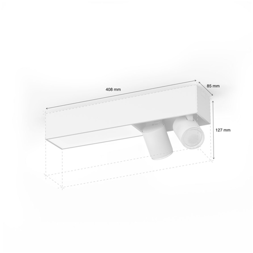 Philips Centris Opbouwspot White and Color Ambiance 2-Spot Wit