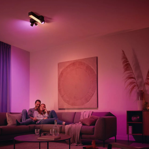 Philips Hue Centris White Color Ambiance Opbouwspot 3 Kruisvormig Zwart Afbeelding