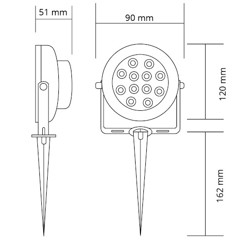 Gledopto RGB+CCT LED tuinspot 12W Zigbee