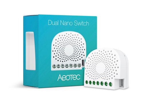 Aeotec Schakelaar Z-Wave Plus Inbouw Dual Nano Switch met stroommeting