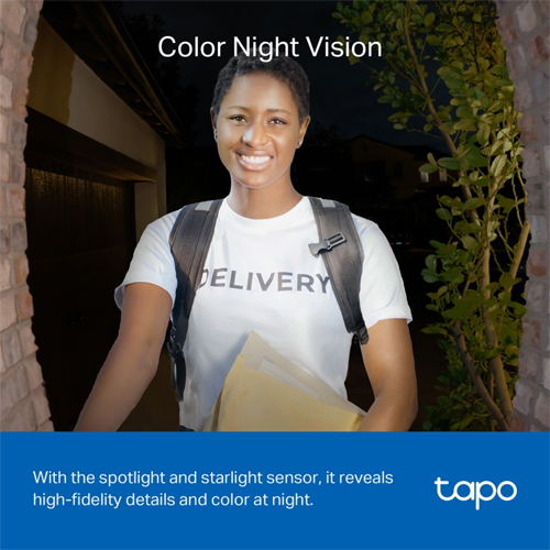 Tapo D230S1 deurbel kleurenbeeld in nachtvisie