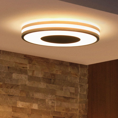 Philips Hue Plafondlamp zwart met White Ambiance sfeer