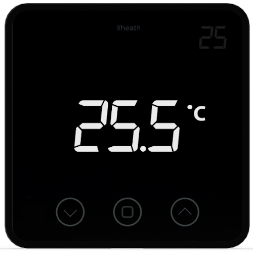 Heatit Draadloze Thermostaat Zwart Z-Wave Plus Heat It Draadloze Z-wave Plus thermostaat zwart