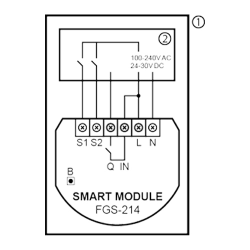 FIBARO Single Smart Module Z-wave Plus aansluitschema