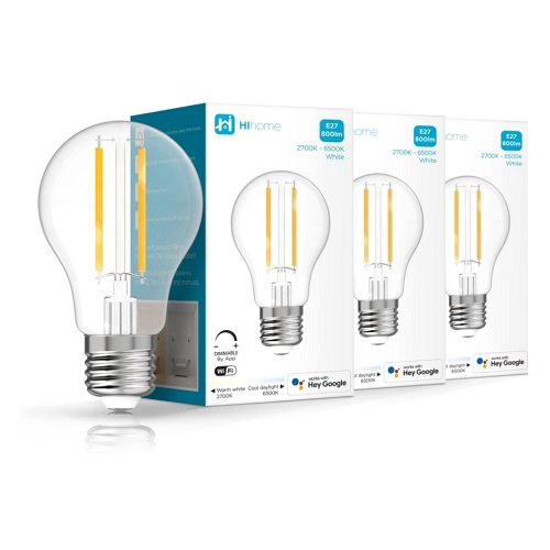 Hihome smart WiFi E27 Filament lamp 3-pack