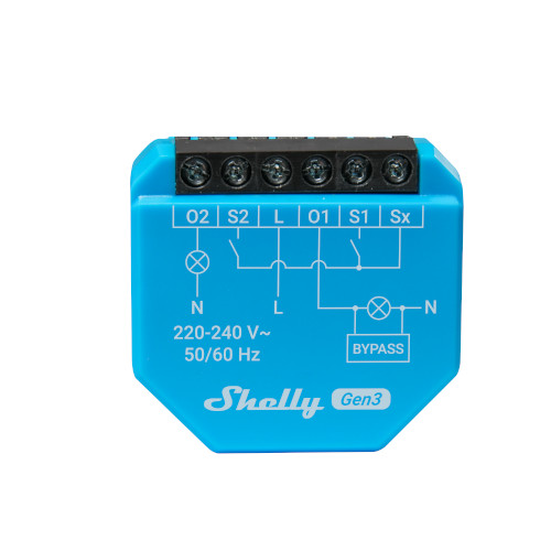 Shelly 2L Gen3 Wifi/Bluetooth Relais Schakelaar 2-draads