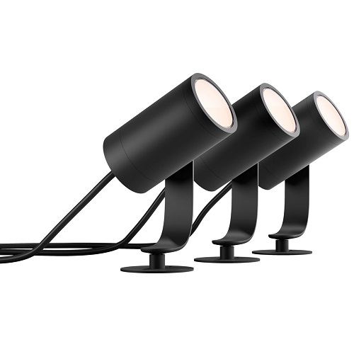 Philips Hue Lily Outdoor Spot set van 3 white and Color Lily Zwart