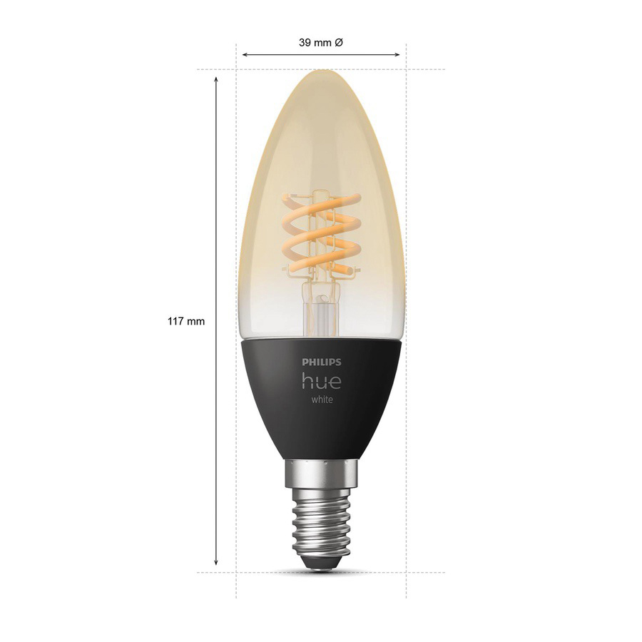 Philips Hue E14 White Lamp Candle Filament Duopack