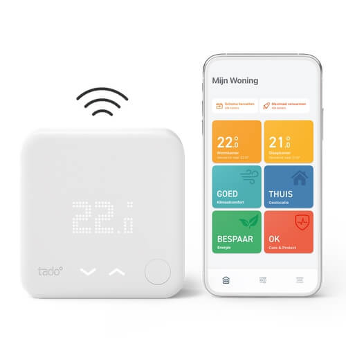 tado Starterskit Draadloze Slimme Thermostaat V3+ Wit tado° draadloze slimme thermosstaat V3+ met verpakking