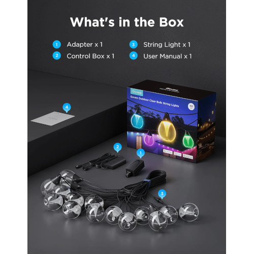 Govee Outdoor Clear Bulb String Lights