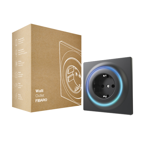 FIBARO Walli Outlet Type F Antraciet | 3680W | 