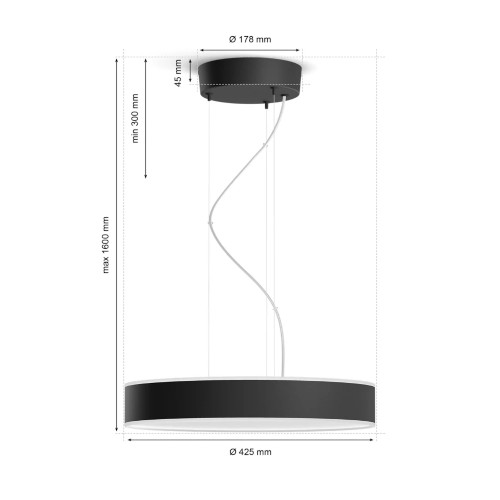 Philips Hue Enrave White Ambiance Hanglamp Zwart
