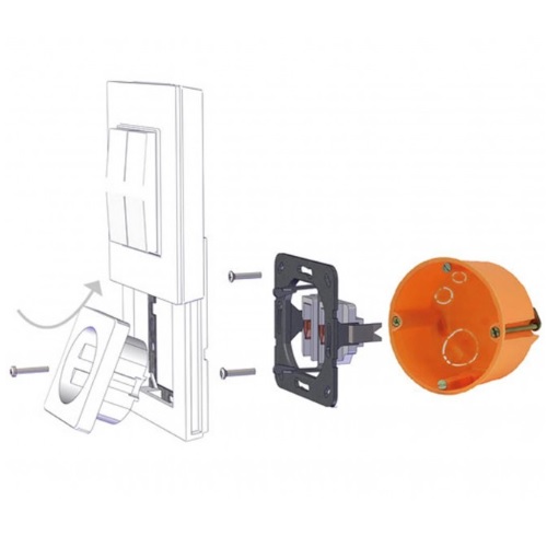TCS schakelaar met hidden socket TCS wit