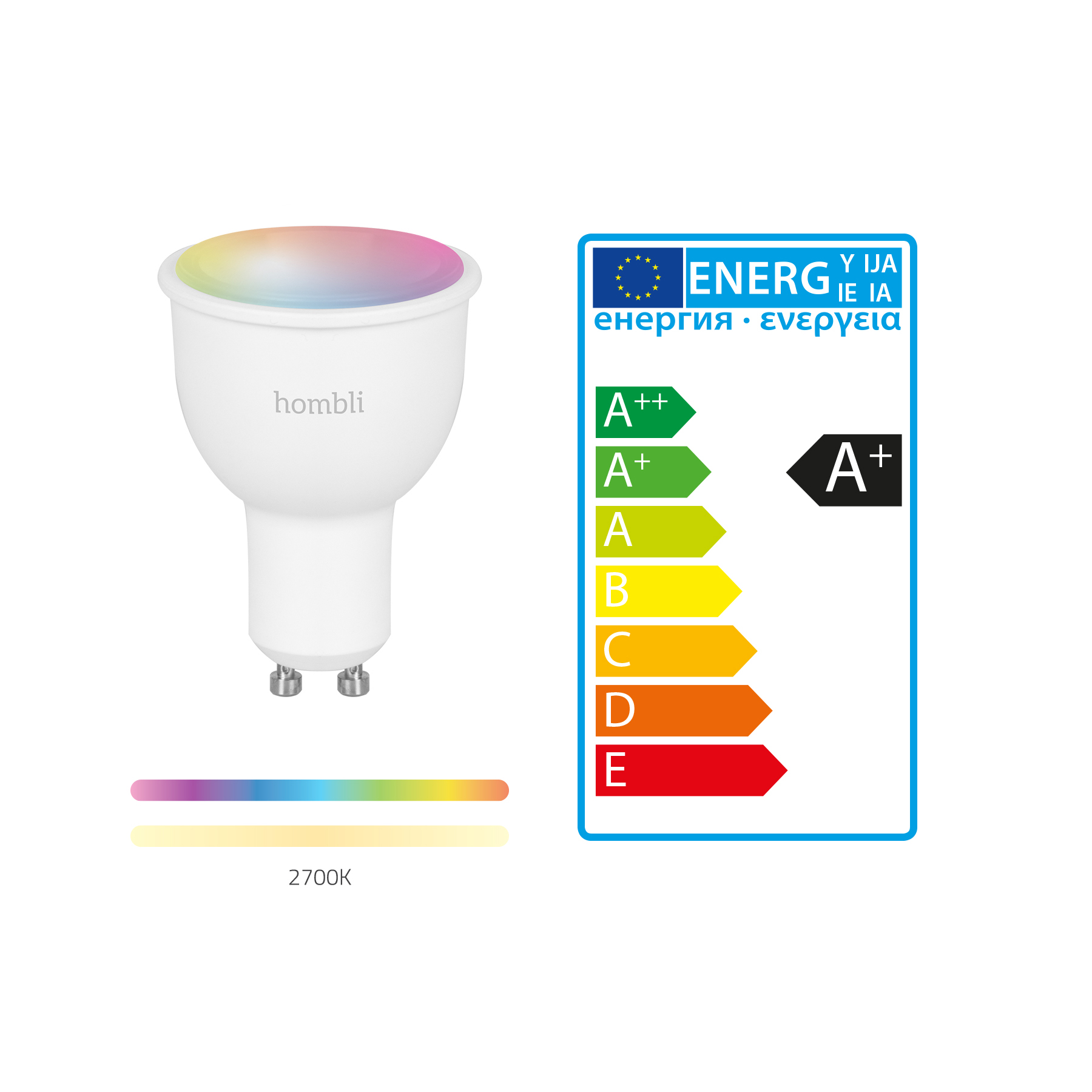 Hombli GU10 Slimme Spot GU10 5W RGB + WW