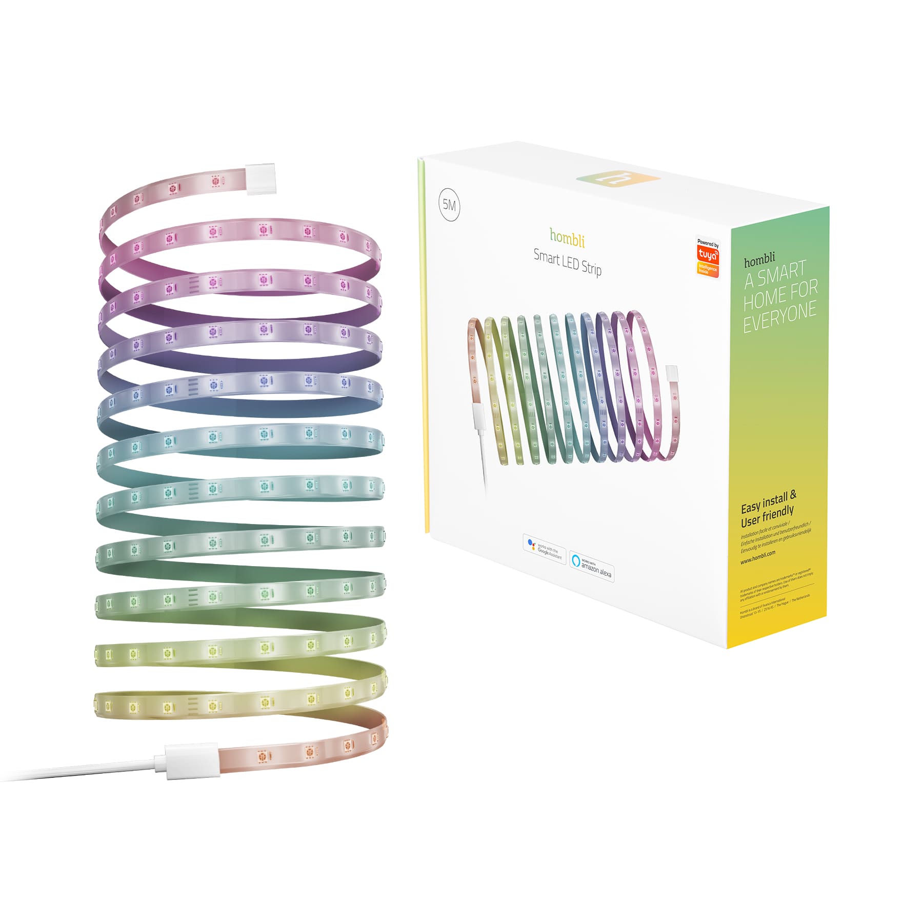 Hombli Slimme Ledstrip RGB- 5 meter - bediening via app of stem - Wifi