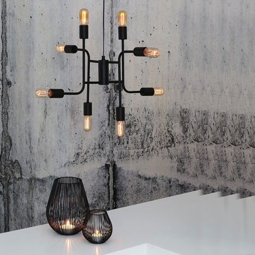 Light & Living Hanglamp 8lamps Marinelle Zwart