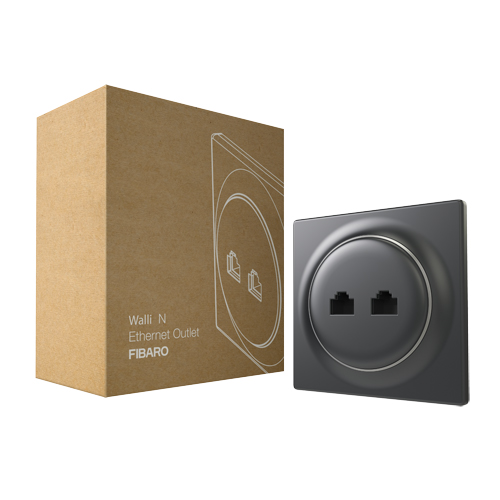 FIBARO Ethernet Outlet Antraciet Walli