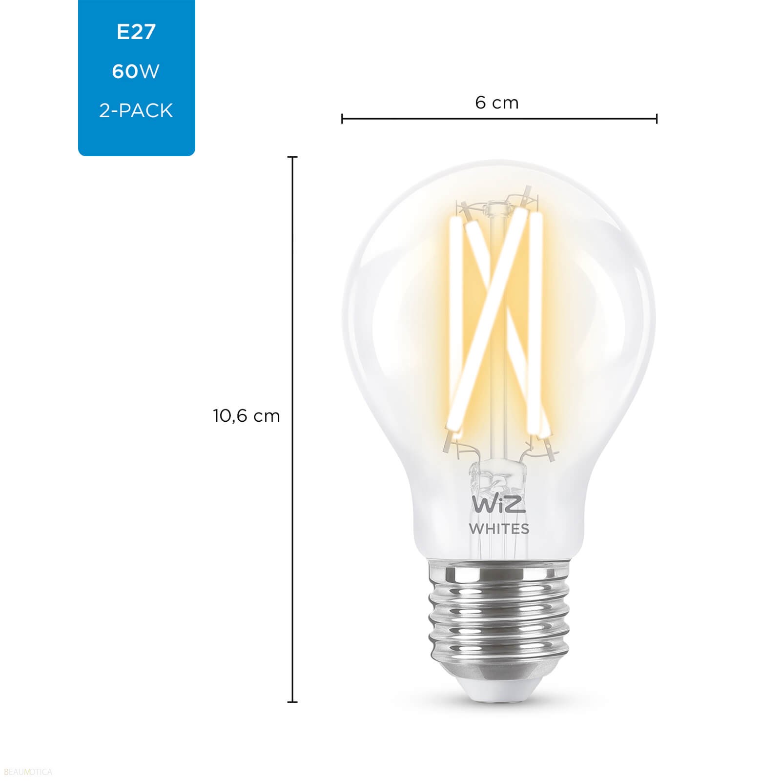 WiZ E27 Filament Edisonlamp Tunable White 2-Pack