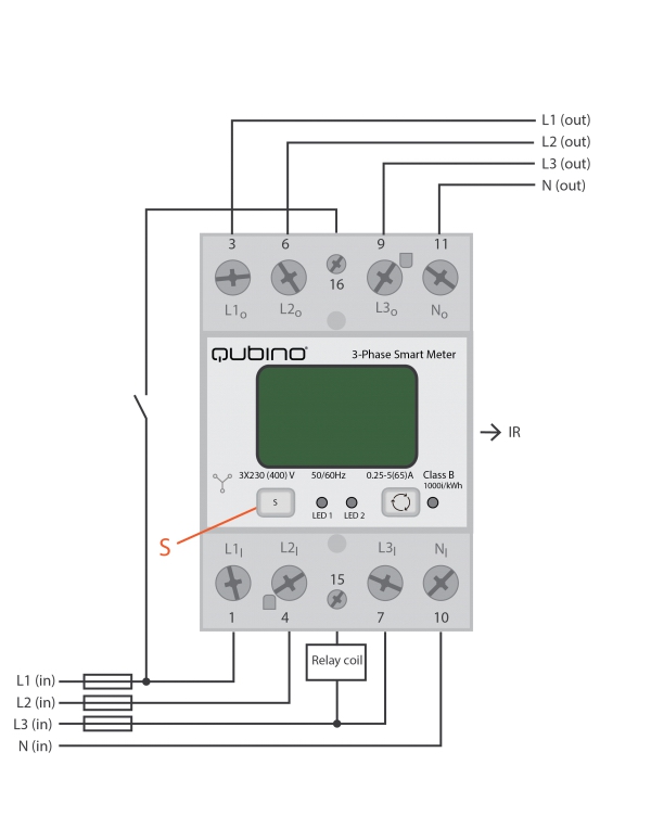 Qubino 3 Fase Smart Meter Z-Wave Plus