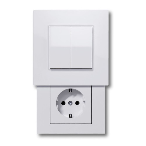 TCS schakelaar met hidden socket TCS wit