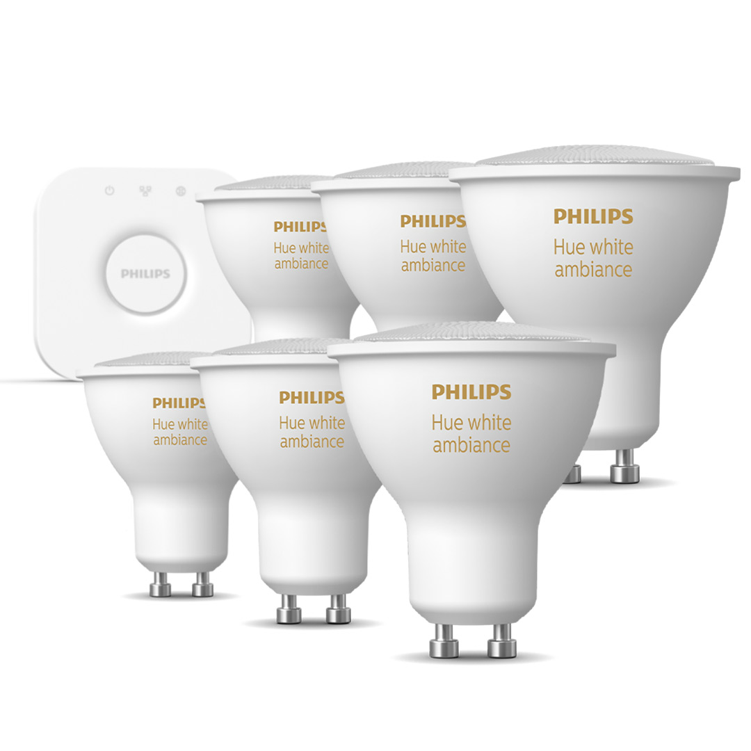 Philips Hue GU10 Starterpack White Ambiance 6-pack + Bridge