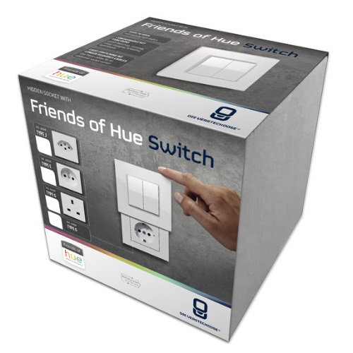 TCS schakelaar met hidden socket TCS wit