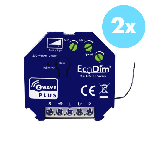 EcoDim Z-wave Plus inbouwdimmer 250W fase afsnijding