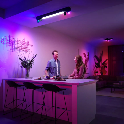 Philips Hue Centris White Color Ambiance Opbouwspot 4 Zwart Afbeelding