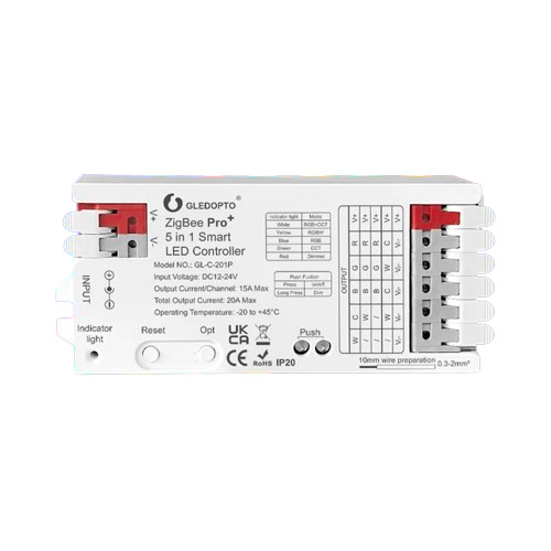 Gledopto 5 in 1 RGBW+CCT Zigbee LED controller