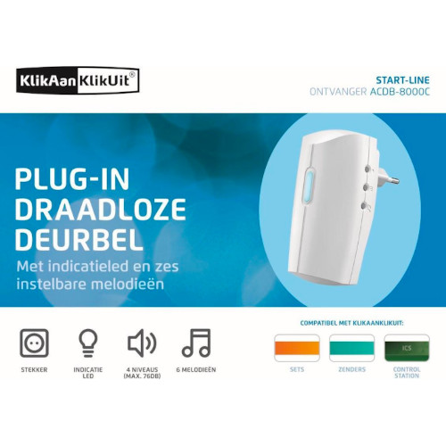 KlikAanKlikUit draadloze deurbel stekker