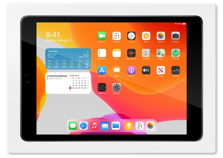 SimpliDock Verzonken Tablethouder Matt White iPad 10.2inch
