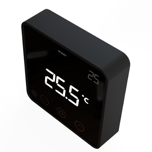 Heatit Draadloze Thermostaat Zwart Z-Wave Plus Heat It Draadloze Z-wave Plus thermostaat zwart