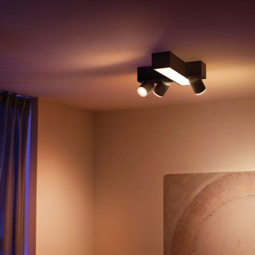 Philips Hue Centris White Color Ambiance Opbouwspot 3 Kruisvormig Zwart Afbeelding