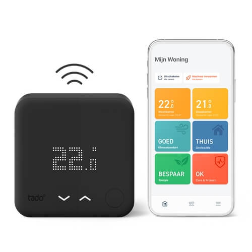 tado° draadloze slimme thermostaat V3+ met verpakking Black Edition