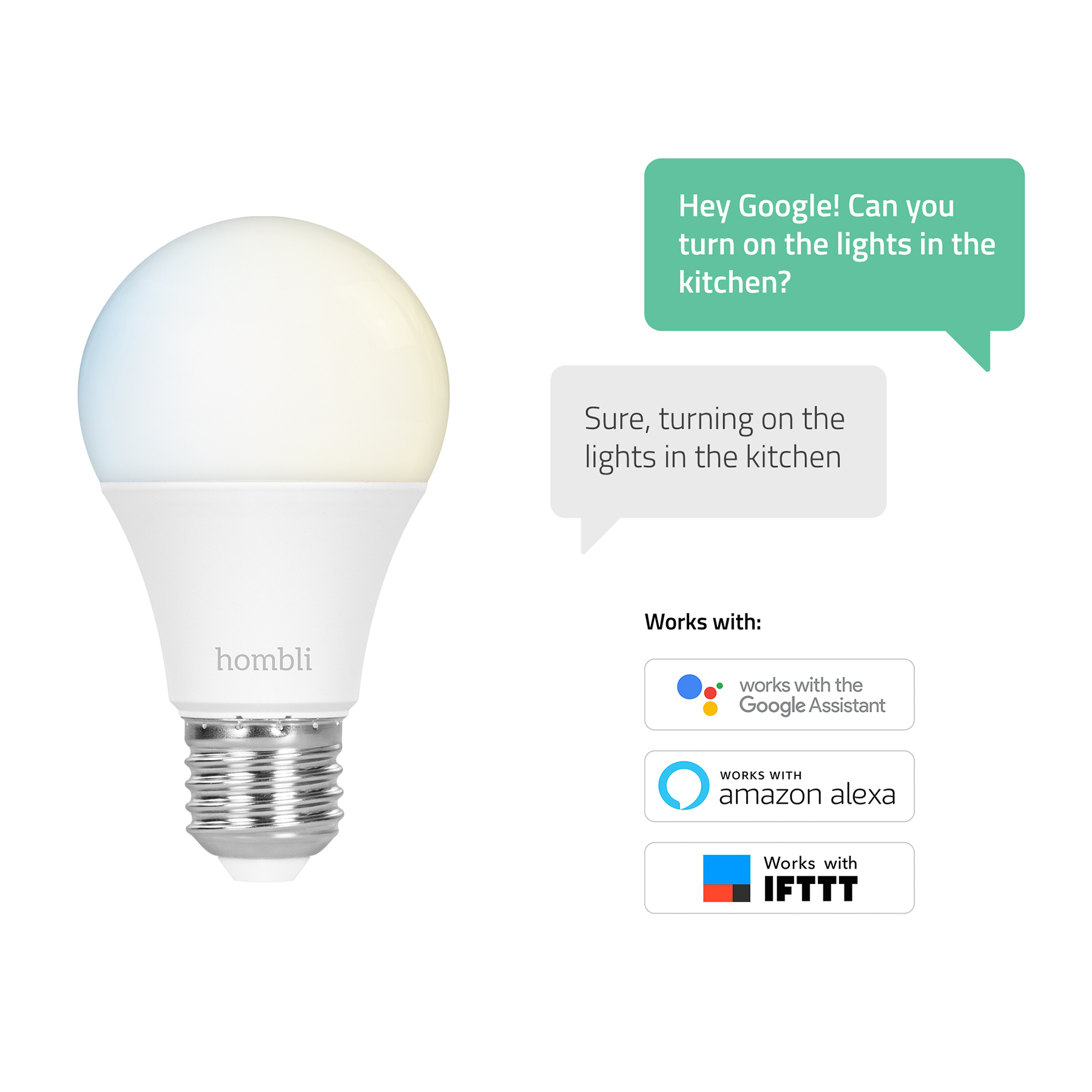 Hombli Slimme Lamp E27 9W WiFi 4 Pack