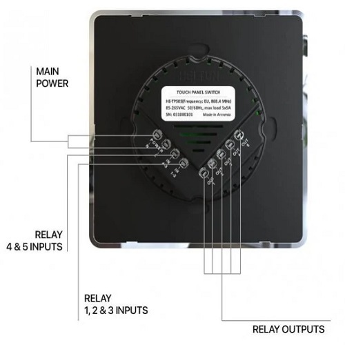 Heltun 4-Voudige Touchschakelaar Z-Wave Plus Zwart