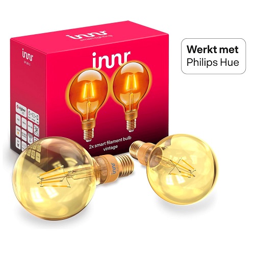Innr E27 Filament Lamp Globe Vintage Duopack