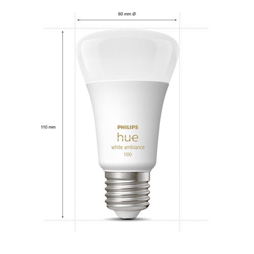 Philips Hue Starter Pack 3 E27 Lampen White Ambiance + Dimmer Switch + Bridge
