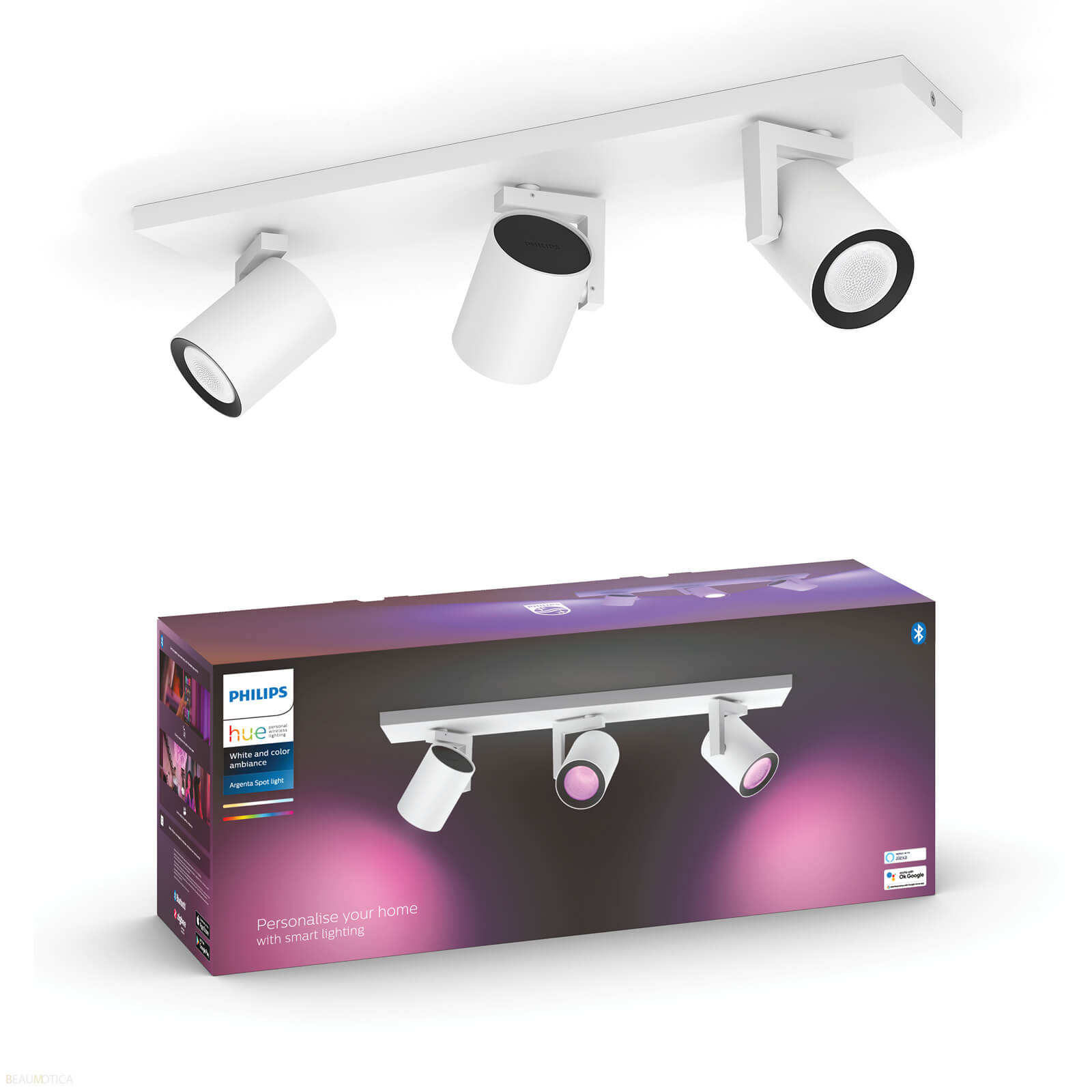 Philips Hue GU10 Argenta White Color Ambiance Opbouwspot 3-spots Wit