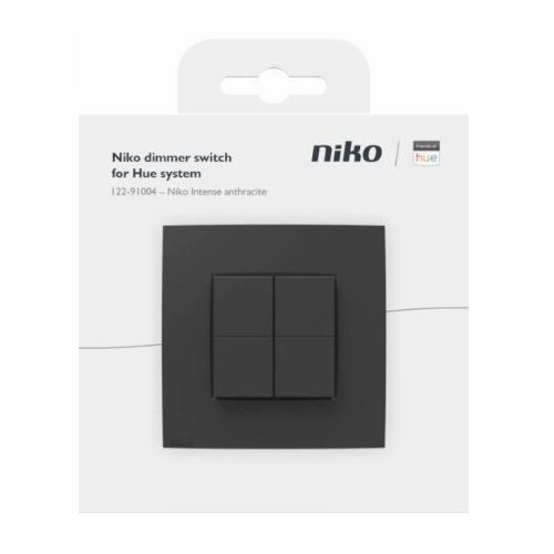 Niko Dimschakelaar Voor Philips Hue Antraciet Duopack Niko Dimschakelaar Antraciet Zigbee