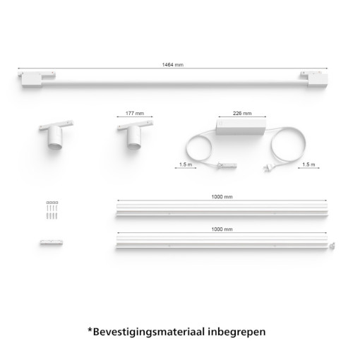 Philips Hue Perifo Basisset 2-spot en Lichtbalk wit
