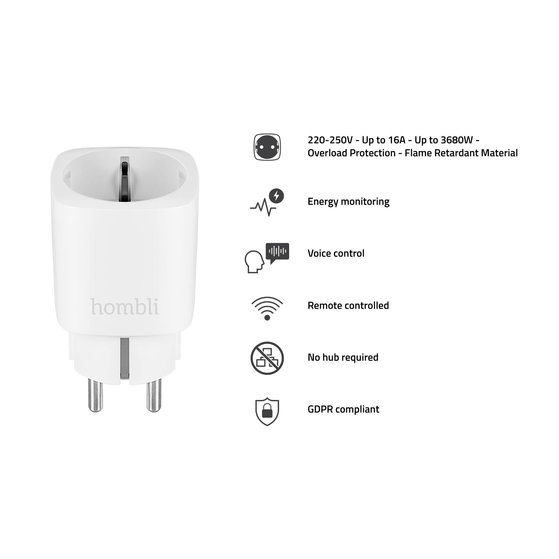Hombli Slimme Slimme stekker 4-pack WiFi